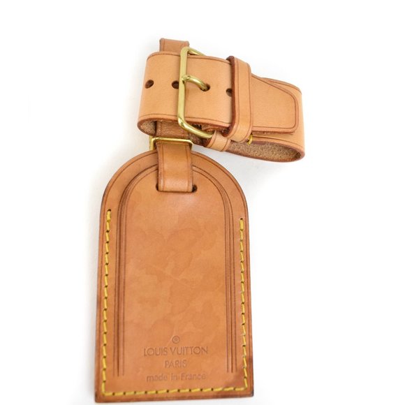 LOUIS VUITTON: Tan, Vachetta Leather & Logo, Luggage Tag & Keepall Set (sf) - Picture 1 of 6